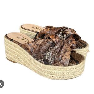 Zara Platform Faux Snakeskin Sandal